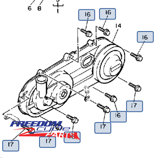 Yamaha Snoscoot 80 OEM Clutch/Kickstart Cover Bolt Kit