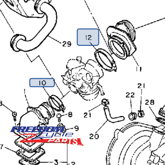 Yamaha Snoscoot 80 OEM Carburetor Clamp Kit