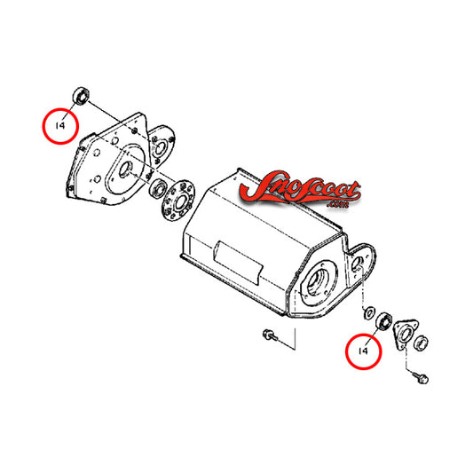 Yamaha Snoscoot 80 OEM Track Swingarm Pivot Bearings