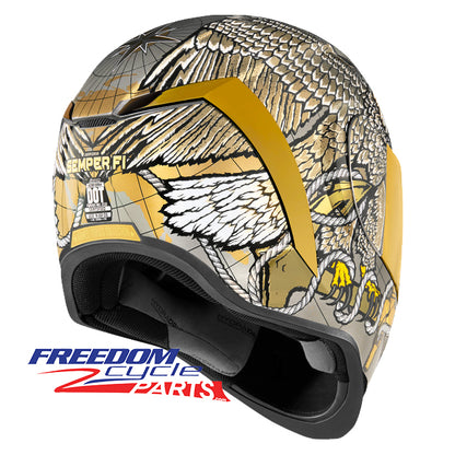 Icon Airflite Semper Fi Gold Helmet – Freedom Cycle