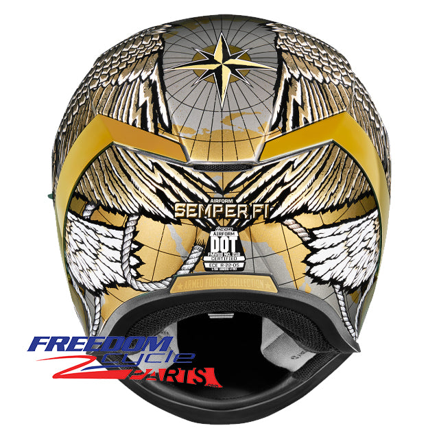 Icon Airflite Semper Fi Gold Helmet