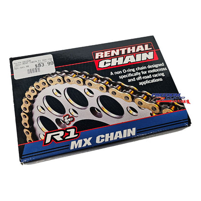 Renthal R1 Works MX offroad 150cc 428 non O-ring Chain 130 Links Gold