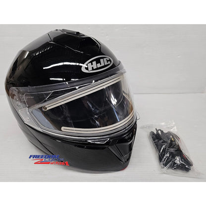 HJC Gloss Black i90 Snow Helmet - Electric Shield