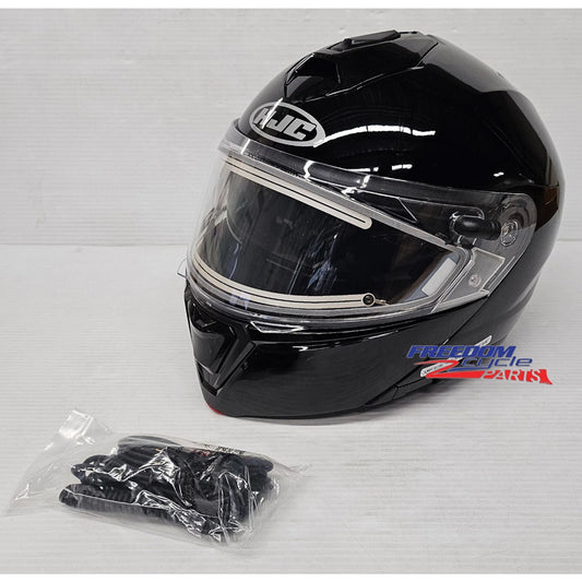 HJC Gloss Black i90 Snow Helmet - Electric Shield