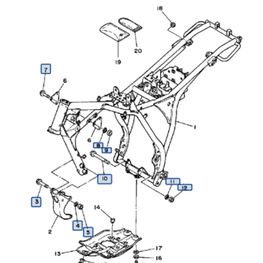 Yamaha BW350 OEM Engine Mounting Bolt Kit